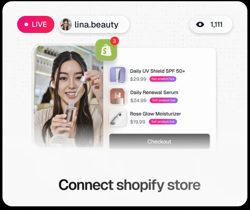 TwinTone product card: connecting a Shopify catalog so the host sells real stock and prices